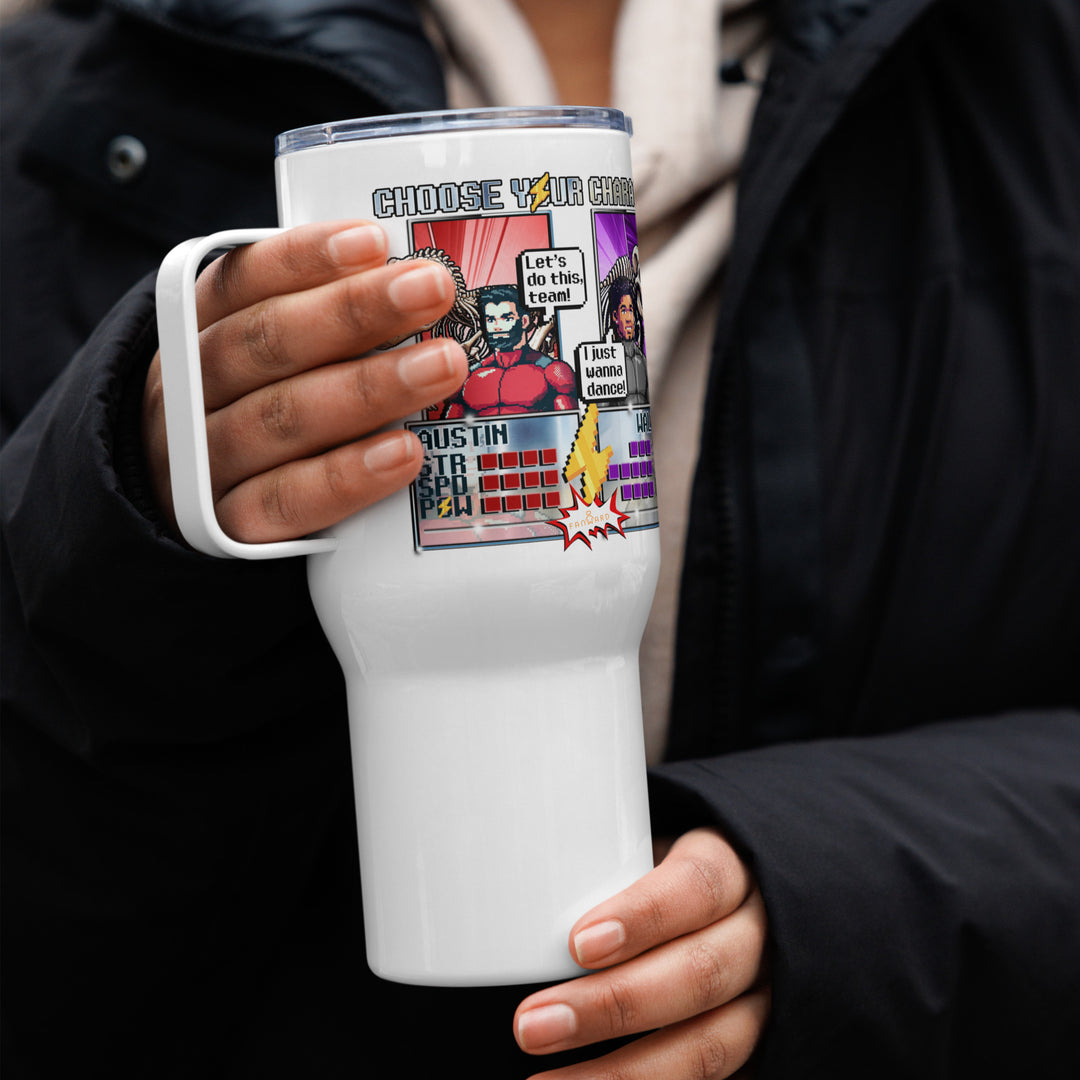 Walter & Austin's "16 Bit Choose Your Character" - Exclusive Travel mug with a handle