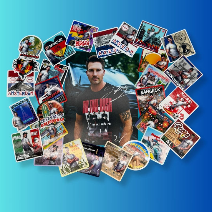 Get your James Maslow Exclusive Signed 8x10  (only 300 printed) + PLUS get the 28-piece sticker set of the 2024 tour stickers as a FREE BONUS! - (total value: $351)