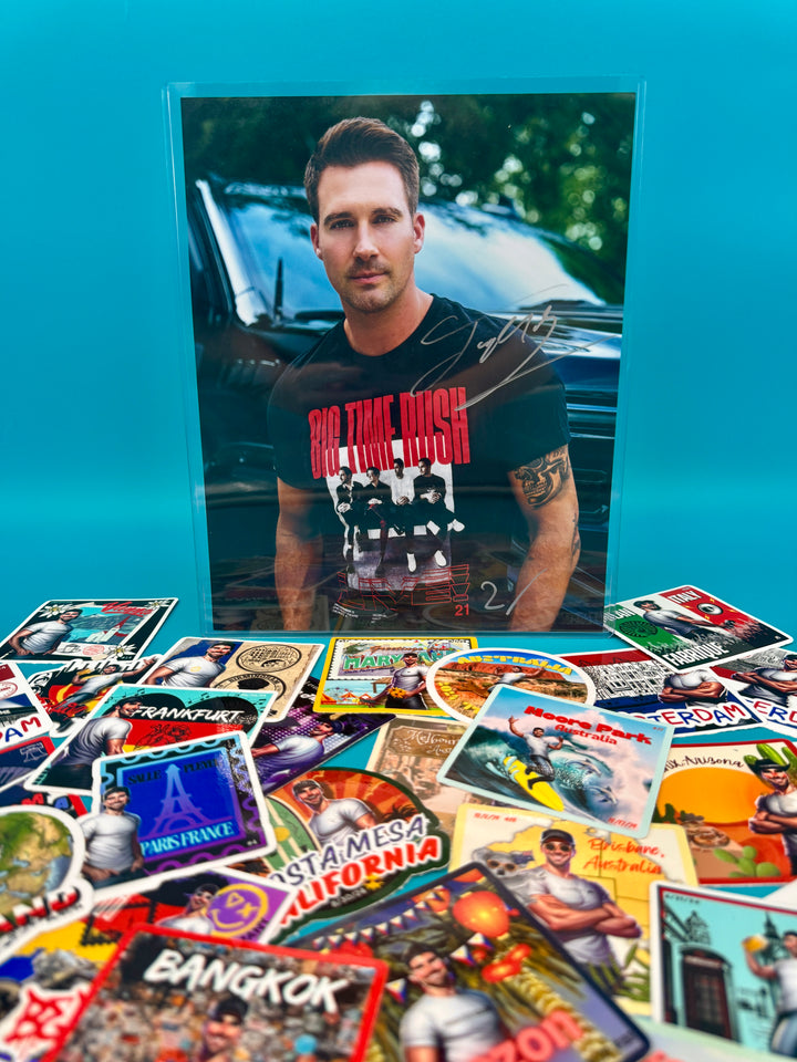 Get your James Maslow Exclusive Signed 8x10  (only 300 printed) + PLUS get the 28-piece sticker set of the 2024 tour stickers as a FREE BONUS! - (total value: $351)